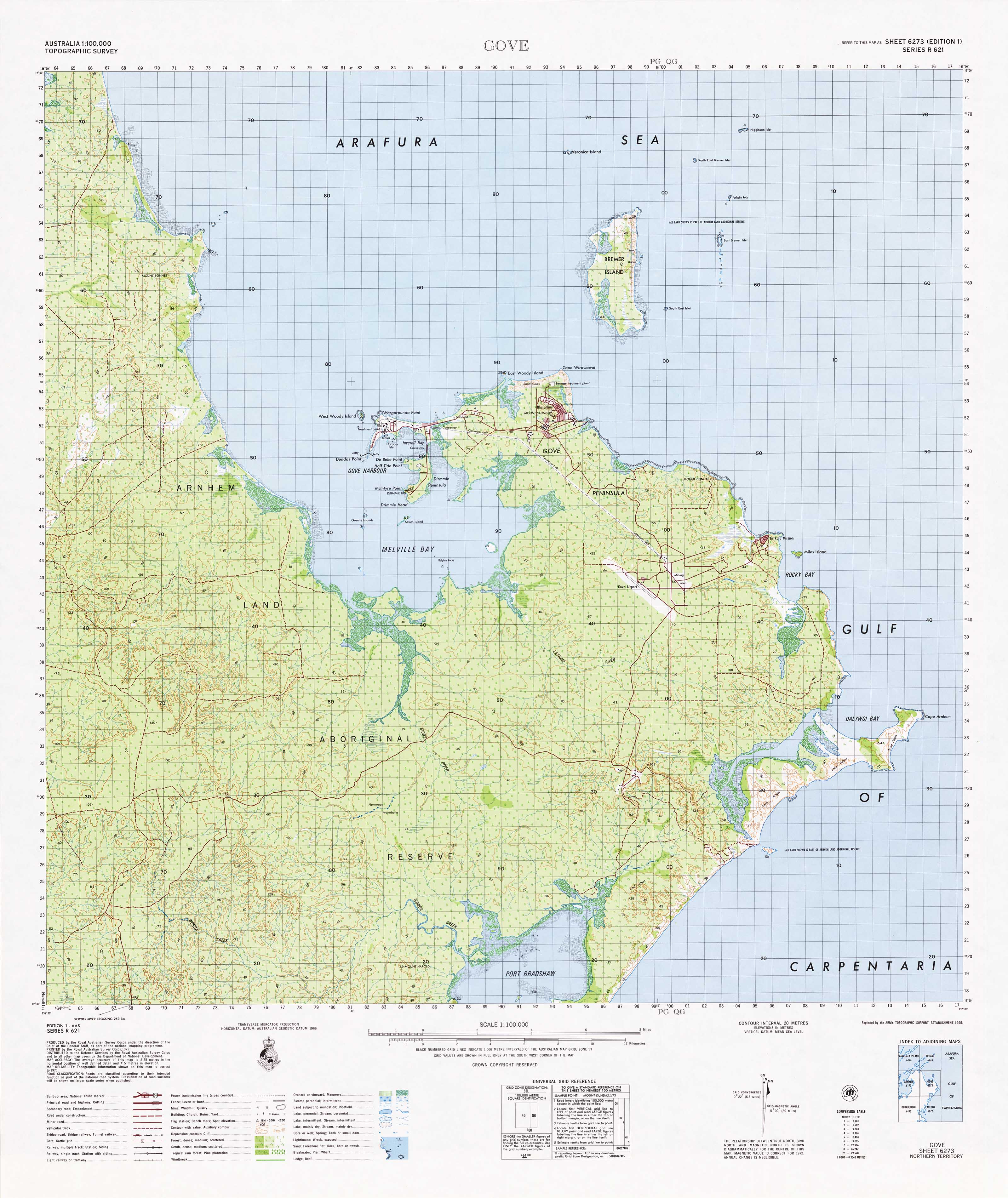 Gove 1:100,000 Scale Topographic Map - Detailed Hiking, Camping & Outdoor Adventure Navigation