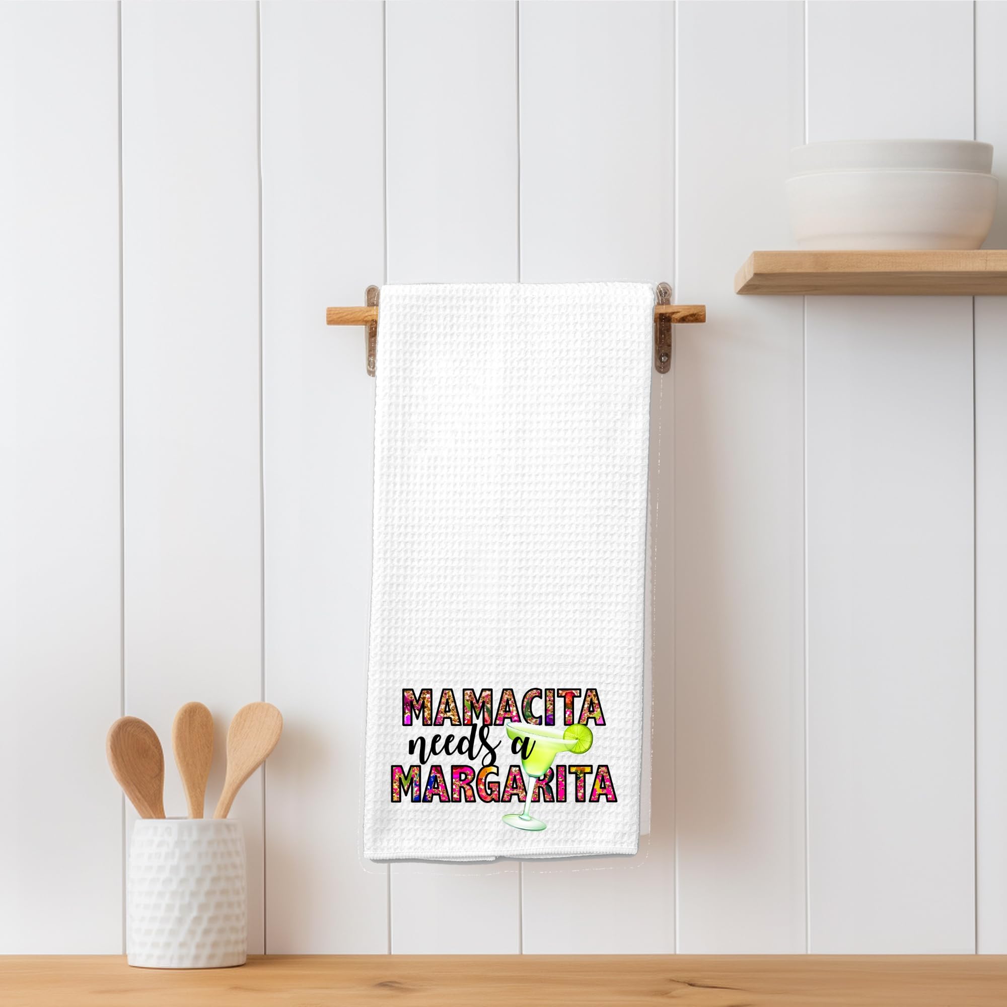 Funny Mamacita Needs a Margarita Kitchen Towel - Absorbent Microfiber Bar & Tea Towel Set - Perfect for Cocktail Parties, Mexican Themed Decor & Housewarming Gifts
