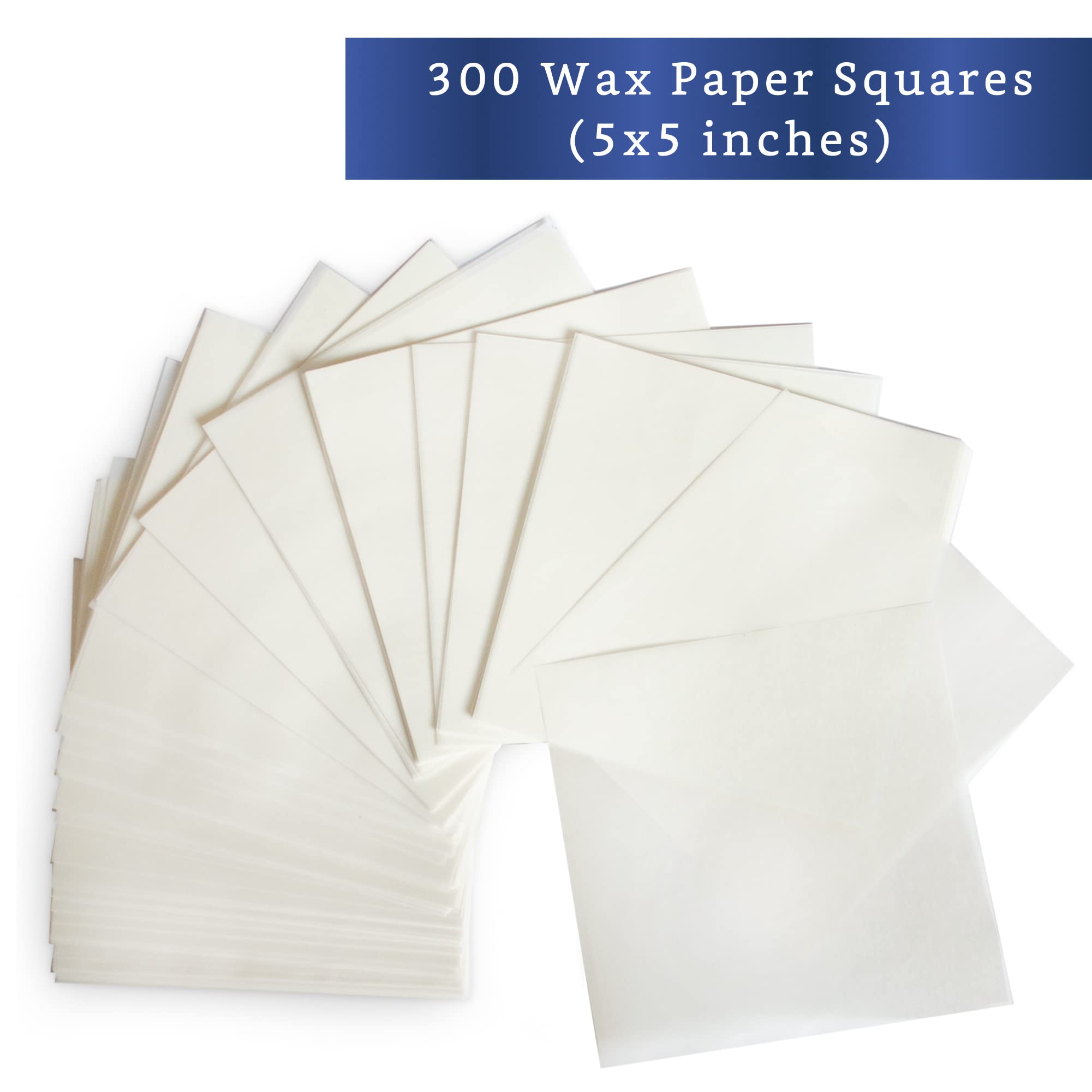 Non-Stick Wax Paper Candy Wrappers for Caramels & Taffy (300 Pcs 5x5 Inch) - Pre-Cut Parchment Paper Squares for Candy Making, Hamburger Patty Separation - Perfect for Home Baking, Candy Shops & Food Packaging