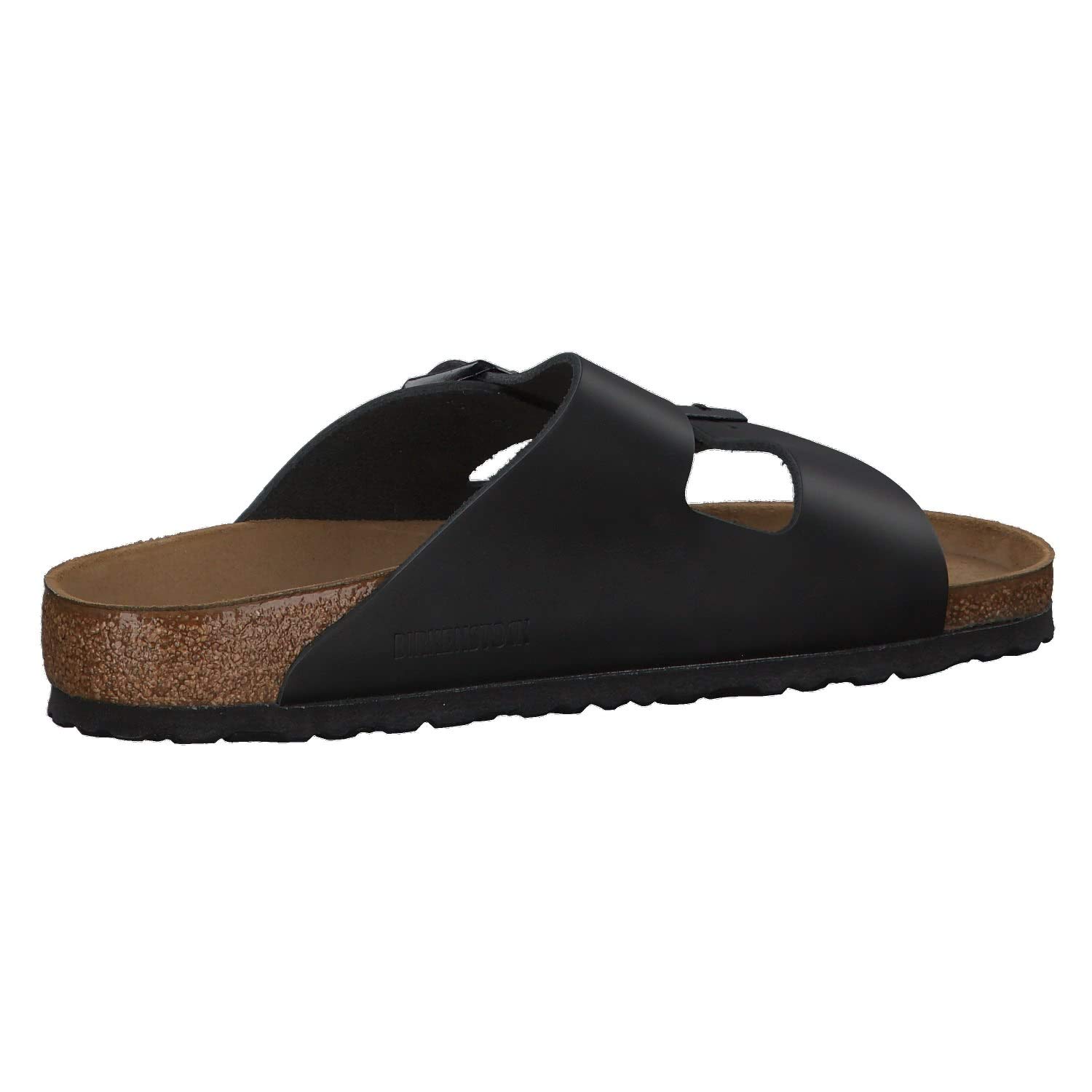 Birkenstock Arizona Soft Footbed Sandals for Men - Black Leather - Size 50 EU (US M) | Comfortable Slip-On Clogs for Casual Wear, Home & Outdoor Use