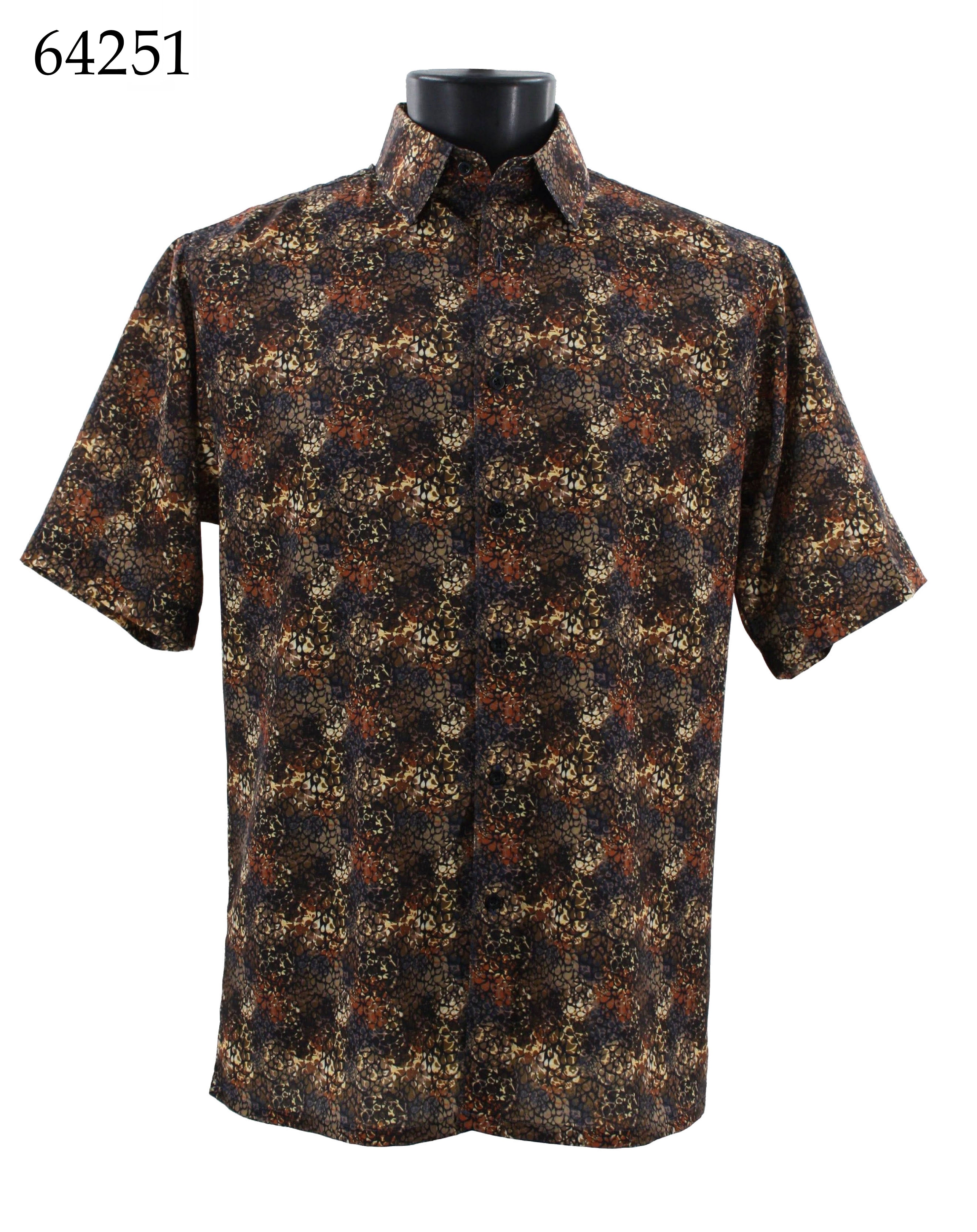 Bassiri Men's Short Sleeve Casual Shirt 64251 - Breathable Cotton Comfort for Summer, Office & Outdoor Activities