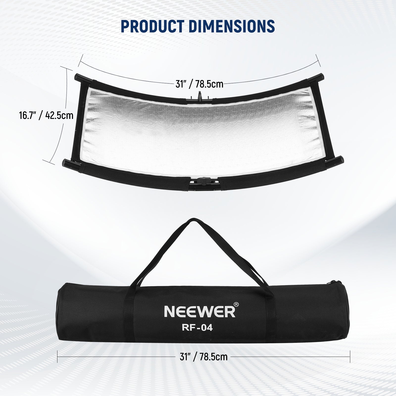 NEEWER RF 04 75x40cm Clamshell Light Reflector Diffuser for Photography & Video - Soften Harsh Lighting for Portraits, Product Shoots & Studio Lighting