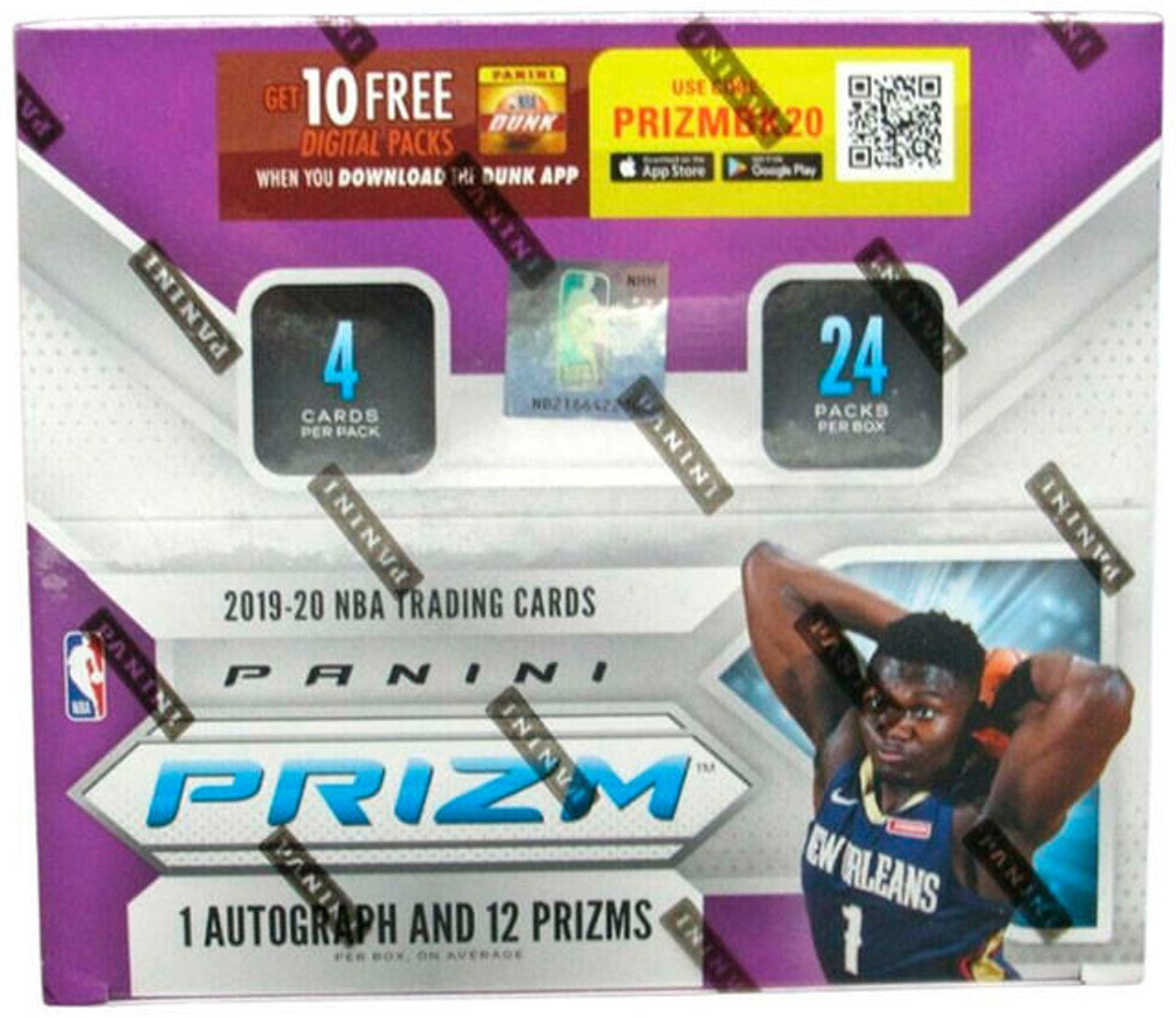 2019-2020 Panini Prizm Basketball Retail Box - 12 Packs, 4 Cards Each - Collectible NBA Trading Cards for Fans & Investors - Perfect for Gifts, Collections, and Fantasy Sports