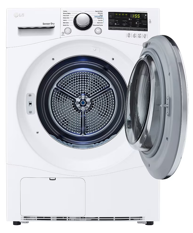 LG RC9066A3F 9kg White Condenser Dryer with Sensor Dry & Smart Diagnosis™ - Perfect for Small Laundry Rooms & Apartments