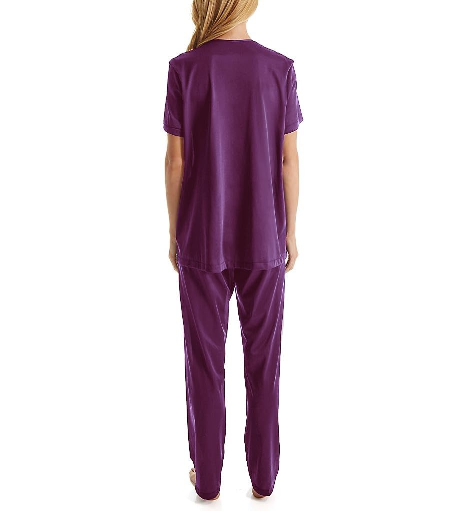 Exquisite Form 90107 Women's Nylon Tricot Short Sleeve Matching Pajama Set - Soft & Comfortable Sleepwear for Lounge & Nightwear - Perfect for Relaxing at Home, Travel & Gift Giving