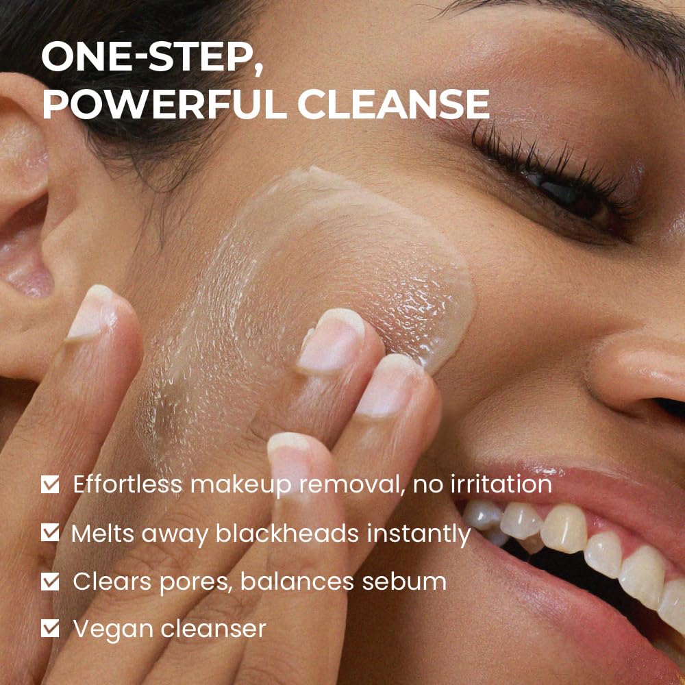 SKIN&LAB Porebarrier Face Cleansing Balm - Vegan Makeup Remover for Waterproof Makeup & Eyelash Extensions | Korean Cleansing Balm Transforms from Balm to Oil to Milk | Gentle Formula for Sensitive Skin | 3.38 Fl Oz | Perfect for Daily Deep Cleansing & Nighttime Skincare Routine