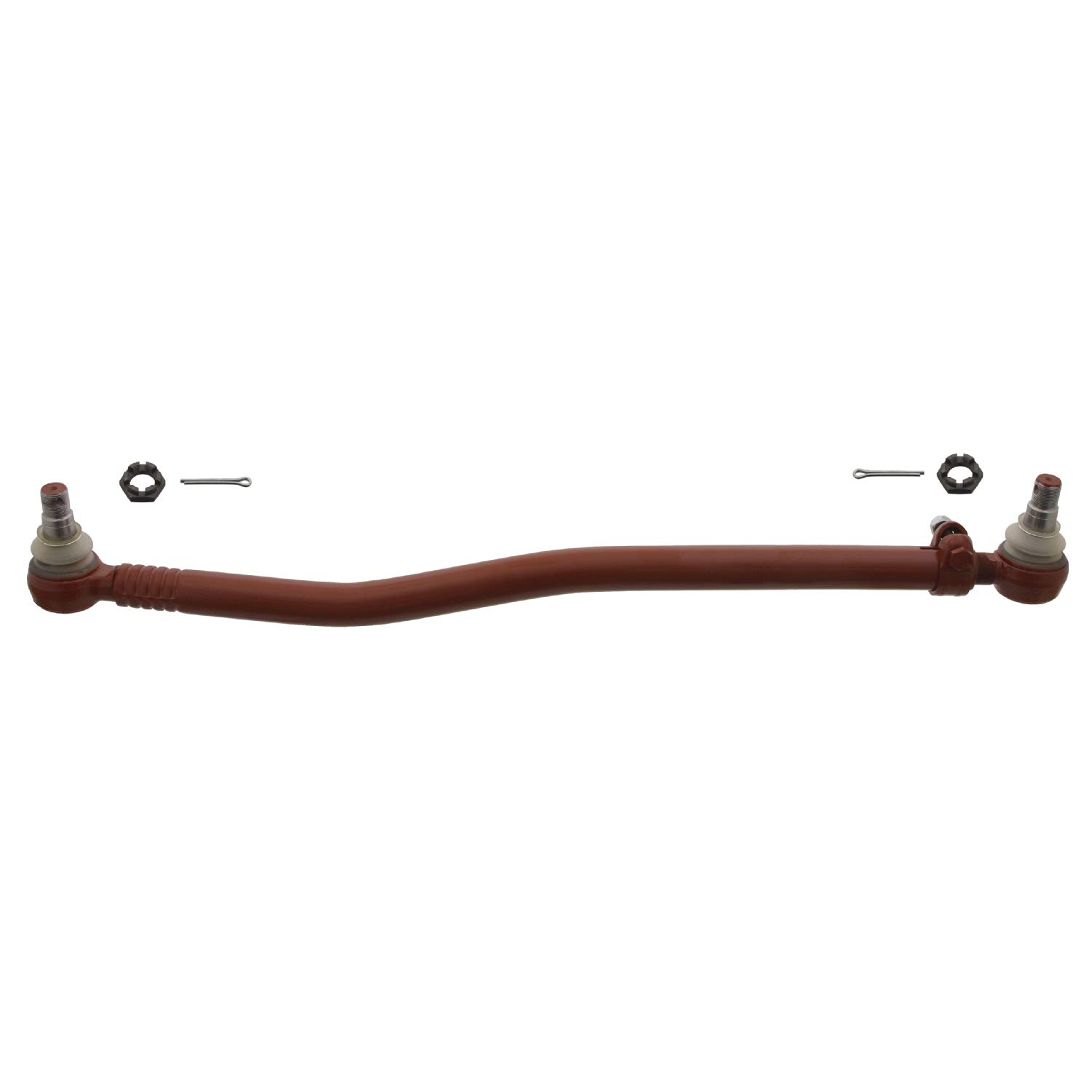 Febi Bilstein 19339 Drag Link with Castle Nuts & Cotter Pins - Steering Gear to Front Axle Replacement (1-Pack) | Heavy-Duty Suspension Part for Trucks & SUVs | Off-Road & Towing Use