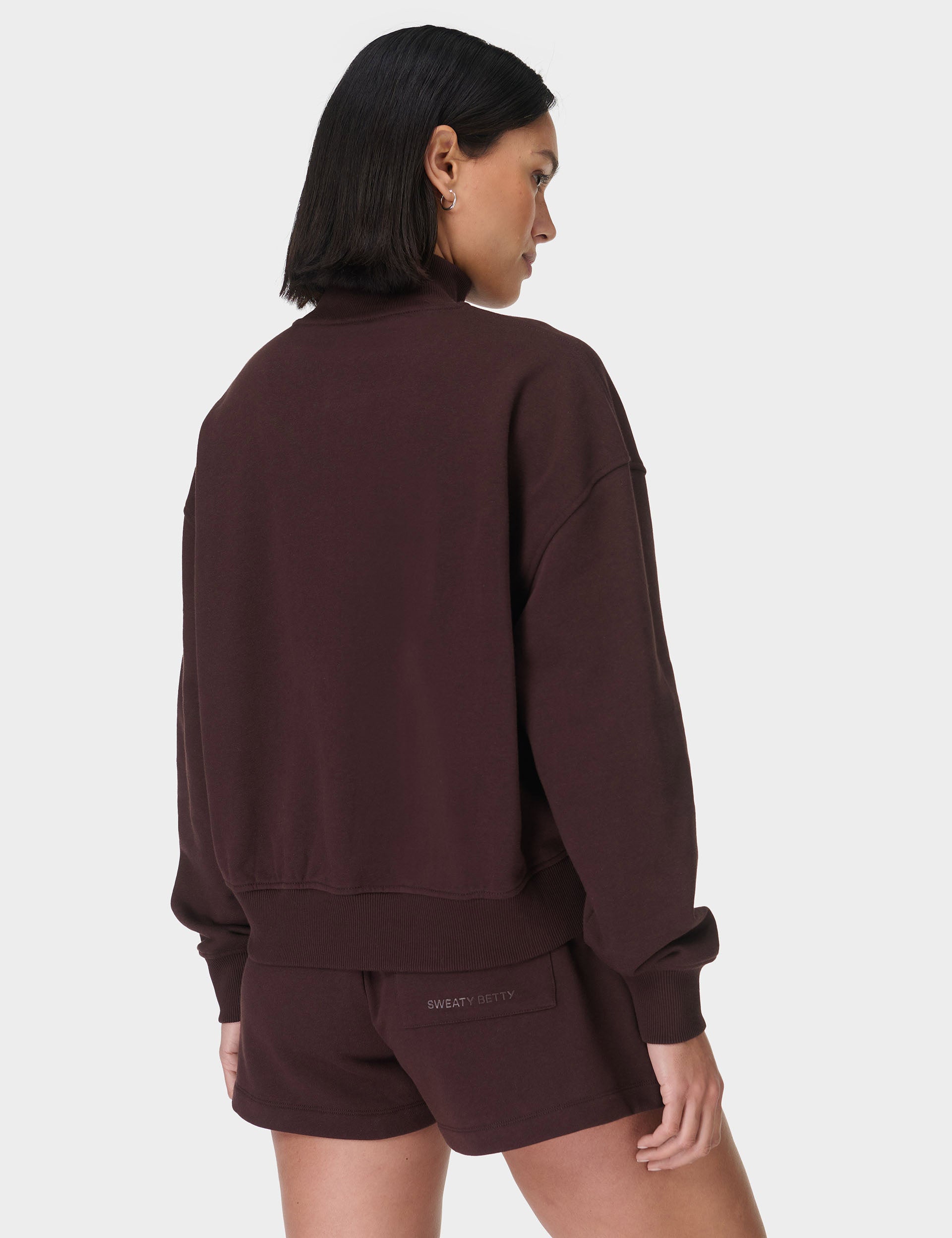 Revive Crop Half Zip Sweatshirt for Women - Sable Brown | Cozy & Stylish Pullover for Casual Wear, Gym, and Outdoor Activities