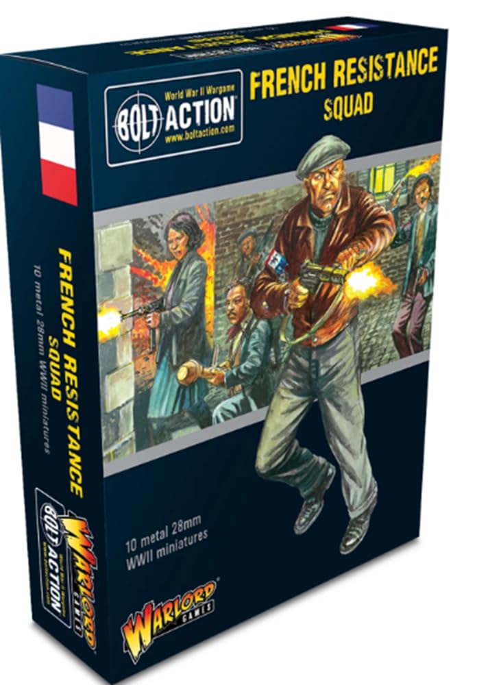 Warlord Games Bolt Action: French Resistance Squad - WWII 28mm Miniature Wargaming Set for Tabletop Battles & Historical Scenarios