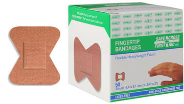 Fingertip Bandages Small 4.4 x 5.1 cm - 50 Count Box | Waterproof Adhesive Wound Care for Cuts & Blisters | First Aid for Fingers, Toes & Minor Injuries