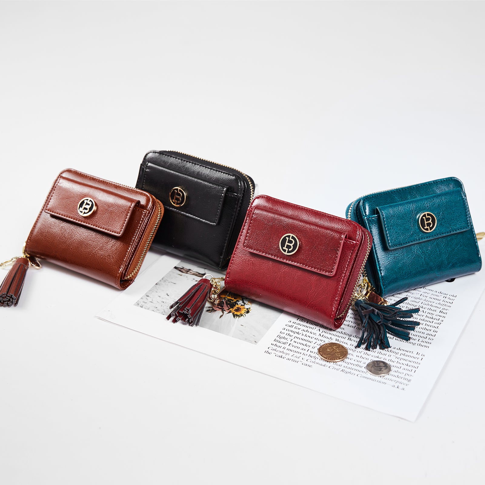 Lomy Small Coin & Card Purse with Tassel - Genuine Cowhide Leather Wallet for Women - Perfect for Cash, Cards & Keys - Ideal for Everyday Use, Travel & Gifts