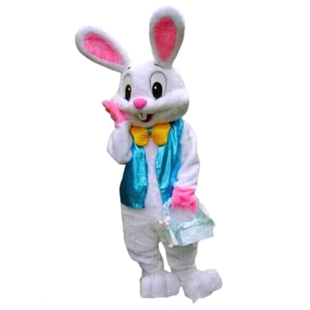Dimengya Easter Bunny Rabbit Mascot Costume for Adults - Cartoon Fancy Dress with Vest for Easter Party, Halloween, Cosplay & Performance - Perfect for Easter Celebrations, Children's Day Parties & Costume Events