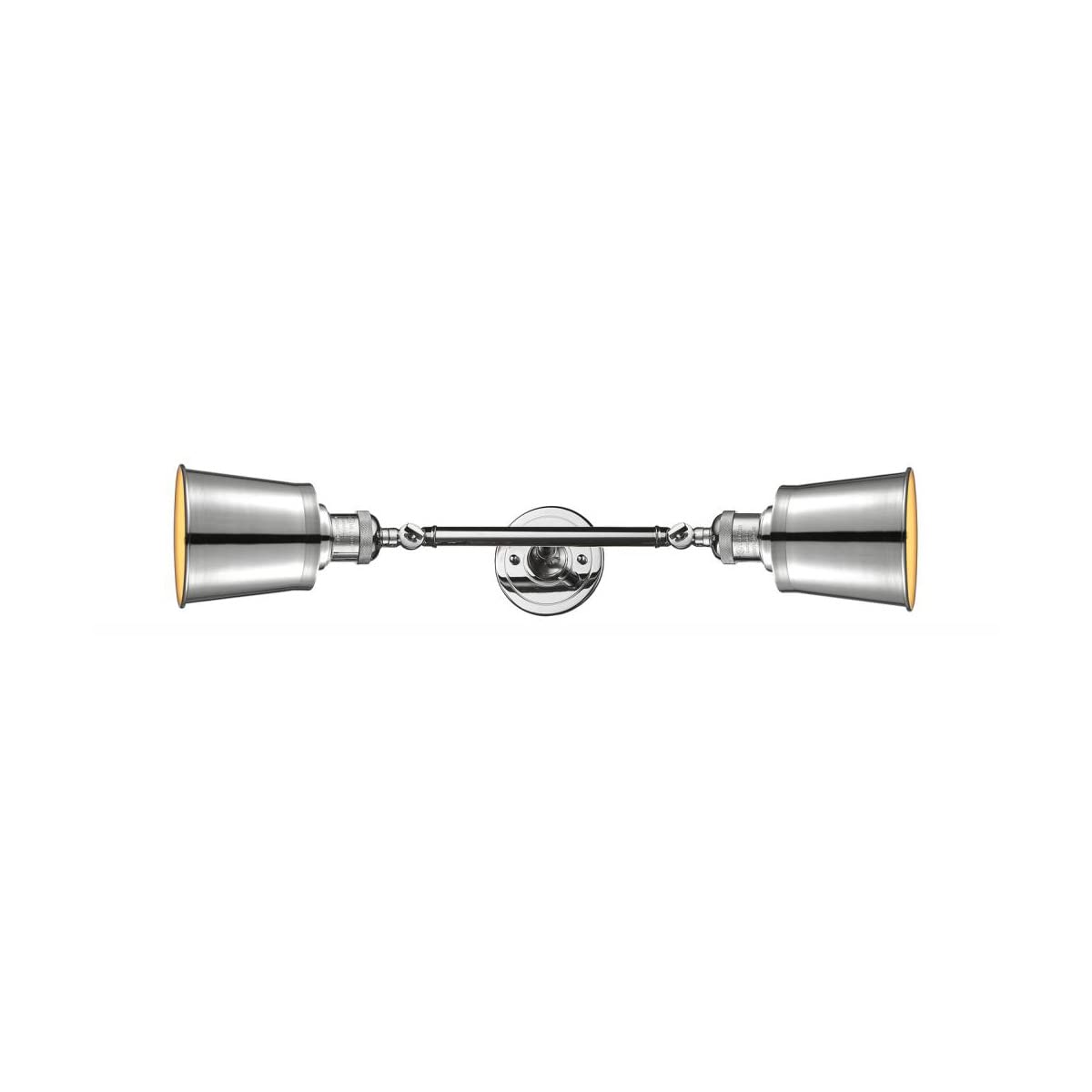 Innovations 208L-PC-M9-PC 2-Light Vertical Bathroom Vanity Light Fixture in Polished Chrome - Perfect for Modern Bathroom, Powder Room & Dressing Area Lighting