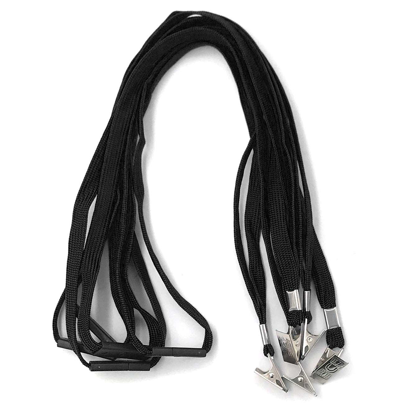Premium Black Breakaway Lanyards 50-Pack - Comfortable Neck Straps for ID Badges & Keys