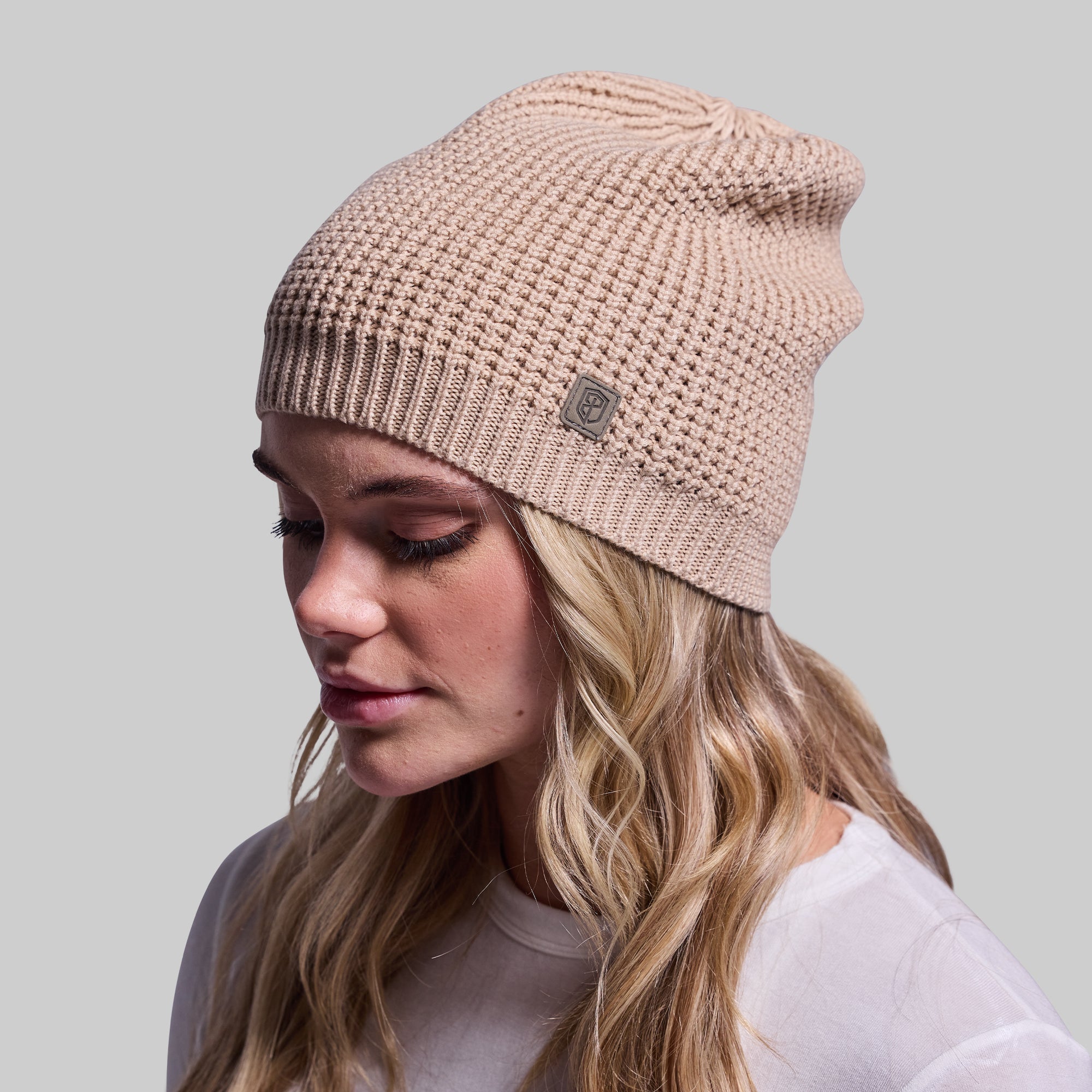Primitive Waffle Knit Beanie - Soft Winter Hat for Men & Women - Warm Wheat Color - Perfect for Skiing, Hiking & Outdoor Activities