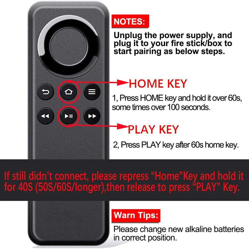 Wireless Bluetooth CV98LM Remote Control for Amazon Fire TV Stick & Fire TV Box - Compatible with Alexa Voice Search, Streaming & Gaming