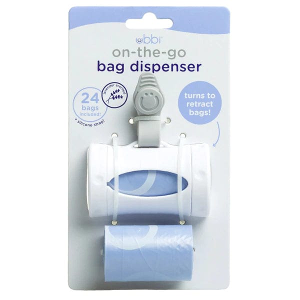 Ubbi On The Go Bag Dispenser - Portable Dog Waste Bag Holder for Travel & Outdoor Use - Convenient Leash Attachment for Easy Cleanup While Walking Your Pet