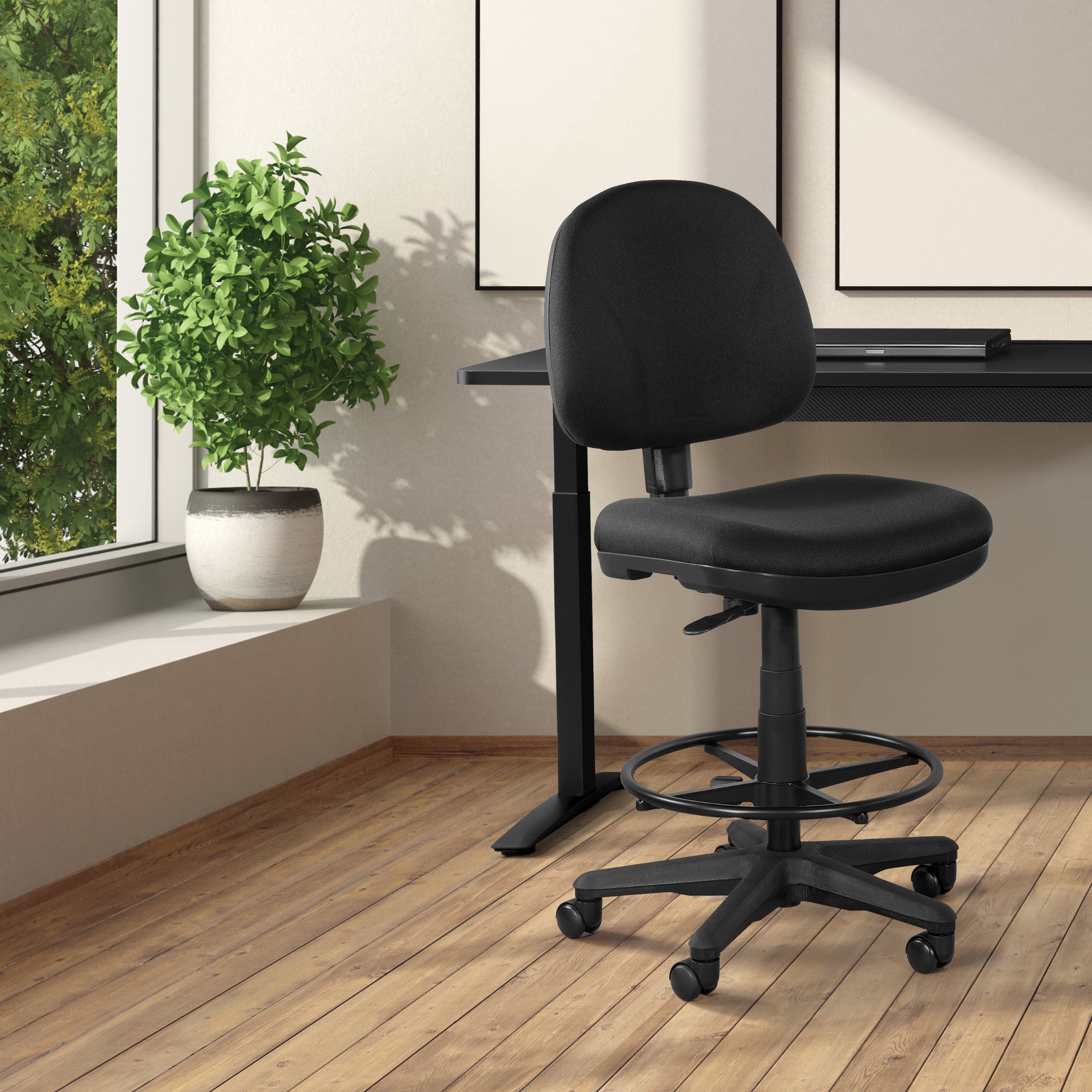 Office Star DC630 Drafting Chair with Stool Kit - Adjustable Height Ergonomic Design for Architects, Artists & Home Office Workspaces
