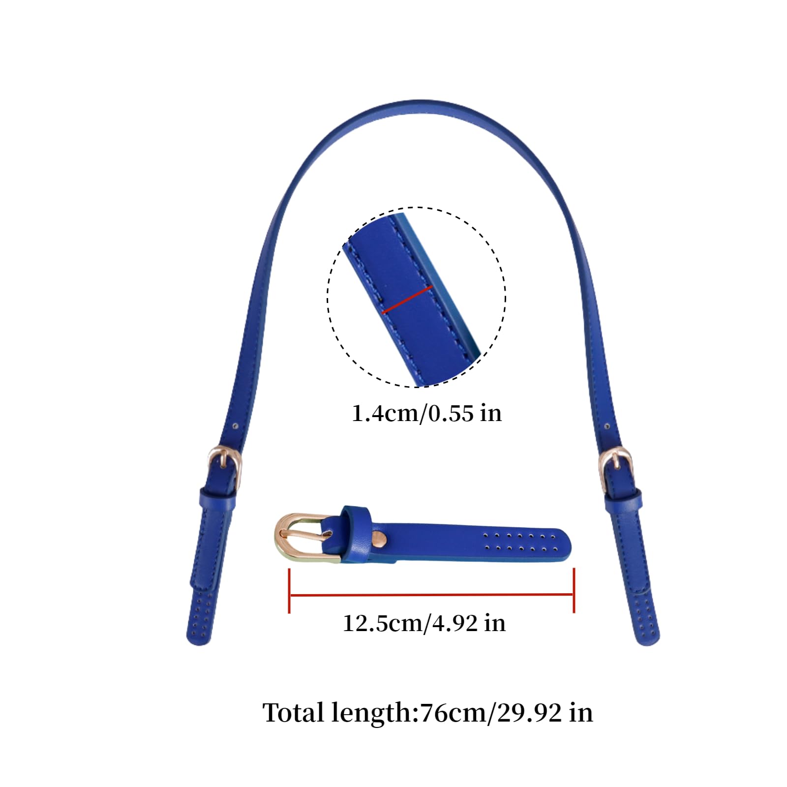 Khakho 2Pcs Adjustable PU Leather Replacement Handles & Shoulder Straps for Purses, Bags, Totes - Durable Purse Handles with Metal Buckles for Handbags, Crossbody Bags & Accessories
