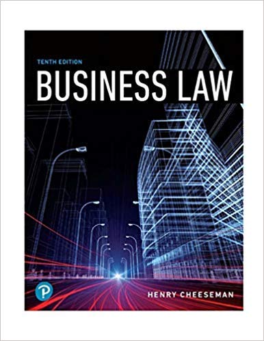 Business Law 10th Edition by Henry R. Cheeseman - Hardcover Textbook | Pearson Publishing | Legal Studies & Corporate Compliance Guide - Perfect for Law Students & Business Professionals