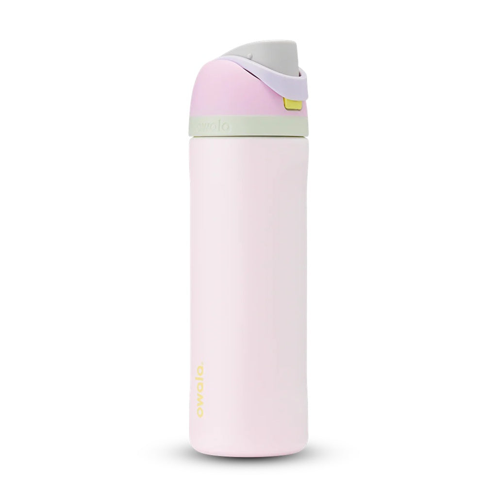 Owala FreeSip 24oz Stainless Steel Water Bottle with Straw - Insulated, Leak-Proof, Candy Coated (Pink/Purple) - Perfect for Gym, Hiking, Travel & Everyday Hydration