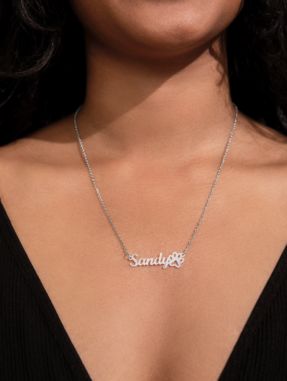 Personalized Dog Paw Print Name Necklace - Custom Pet Memorial Jewelry for Dog Owners - Perfect Gift for Pet Lovers & Memorial Keepsake - Great for Anniversaries, Birthdays & Special Occasions