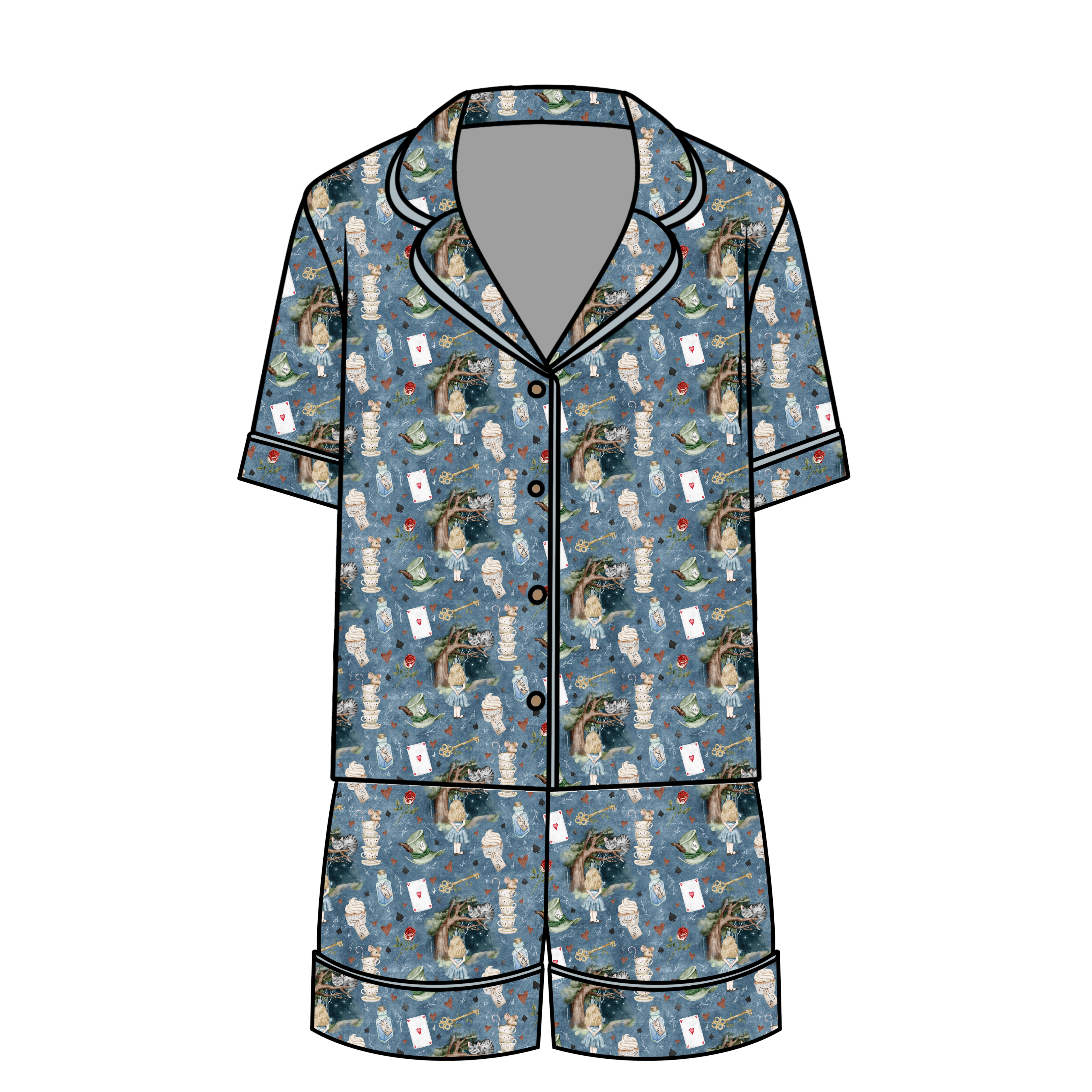 Alice’s Adventures Women's Relaxed Short Sleeve Pajama Set - Soft Cotton Sleepwear for Lounge & Bedtime Comfort