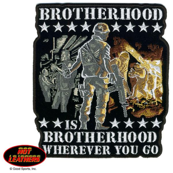 Brotherhood Patch 10 - Embroidered Iron-On or Sew-On Military Style Badge for Bikers, Veterans & Motorcycle Clubs | Perfect for Jackets, Vests & Backpacks