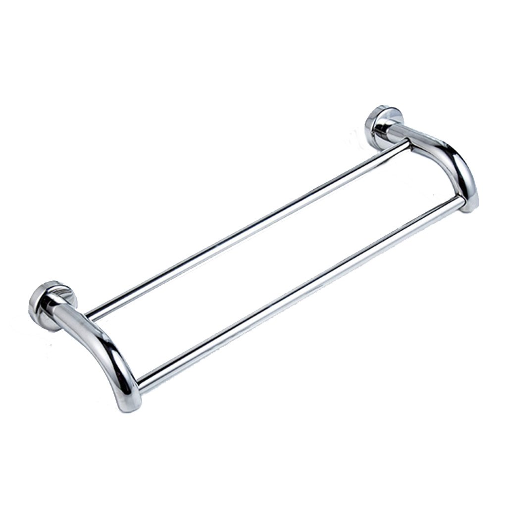 Stainless Steel Double Towel Bar - 80cm Rustproof Bathroom Towel Rack for Uneven Walls | Perfect for Showers, Spas & Home Decor