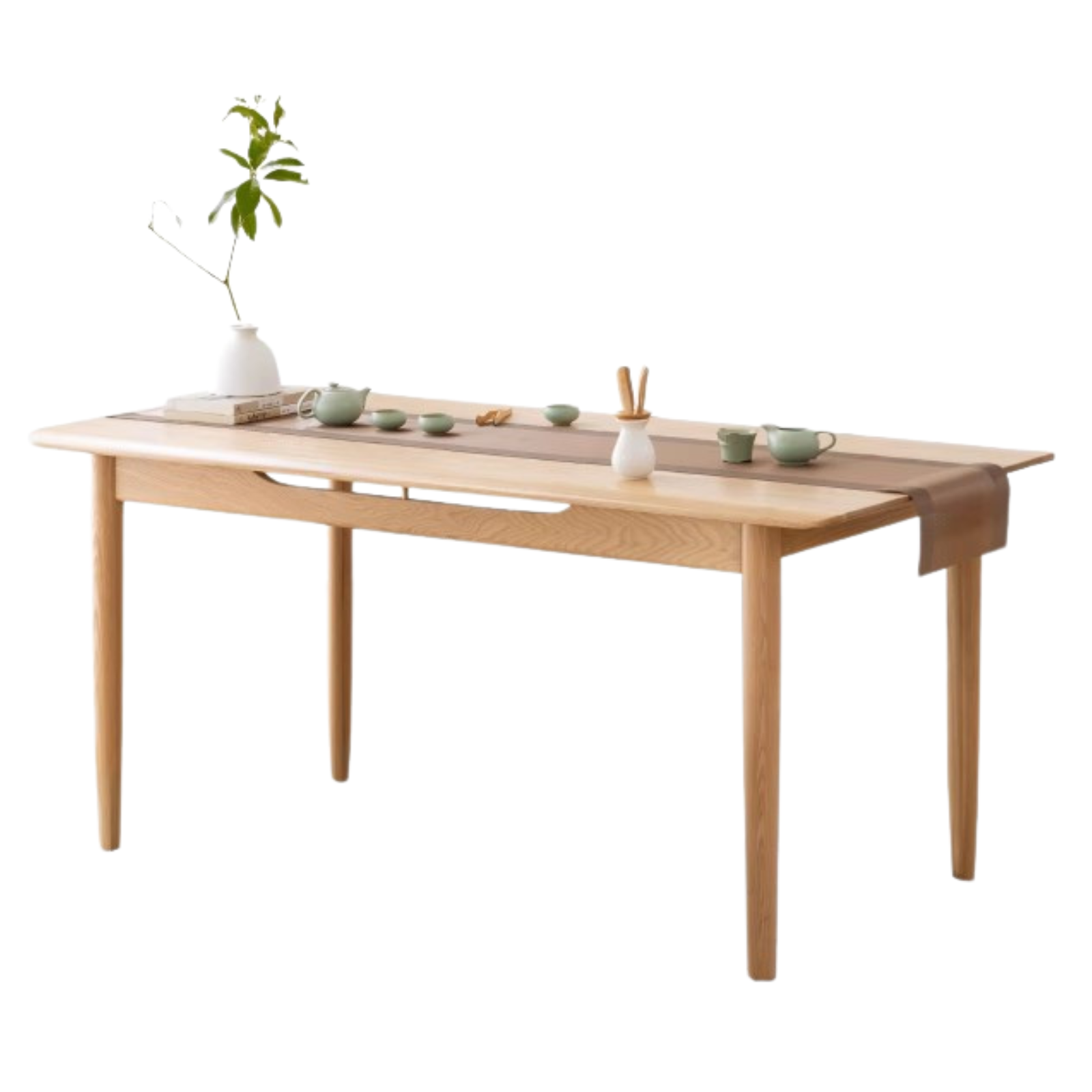 55.1x27.5x29.1 inch / 140x70x74 cm / Natural Wood Color / Ash Tea table