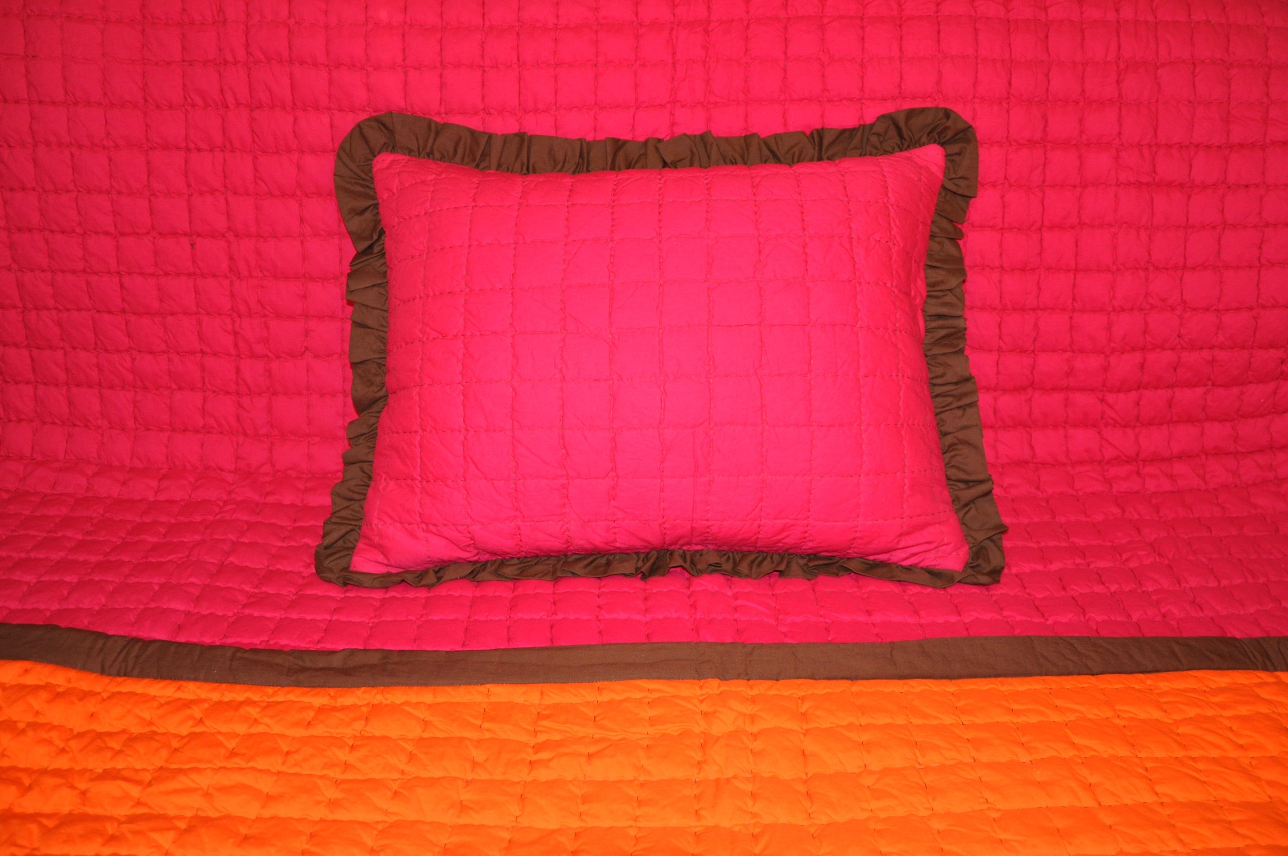 Bacati Valley of Flowers Fuschia/Orange Full/Queen Quilt Set - Soft Floral Bedding for Cozy Bedroom Decor, Perfect for Master Bedroom or Guest Room