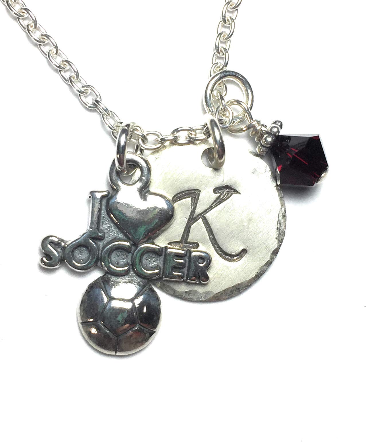 Personalized Sterling Silver Soccer Charm Necklace - Custom Initial Pendant for Women & Girls - Perfect Gift for Soccer Lovers, Players & Fans (Game Day, Birthday, Graduation)