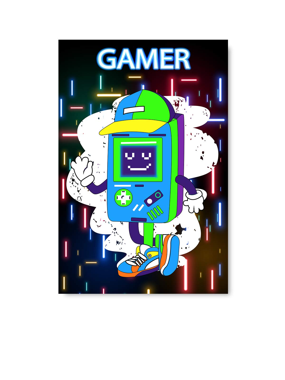 Funny Ugly Christmas Sweater Gaming Poster - 15x22 Inch Gamer Wall Art Decor for Bedroom, Man Cave & Game Room - Perfect Holiday Gift for Gamers