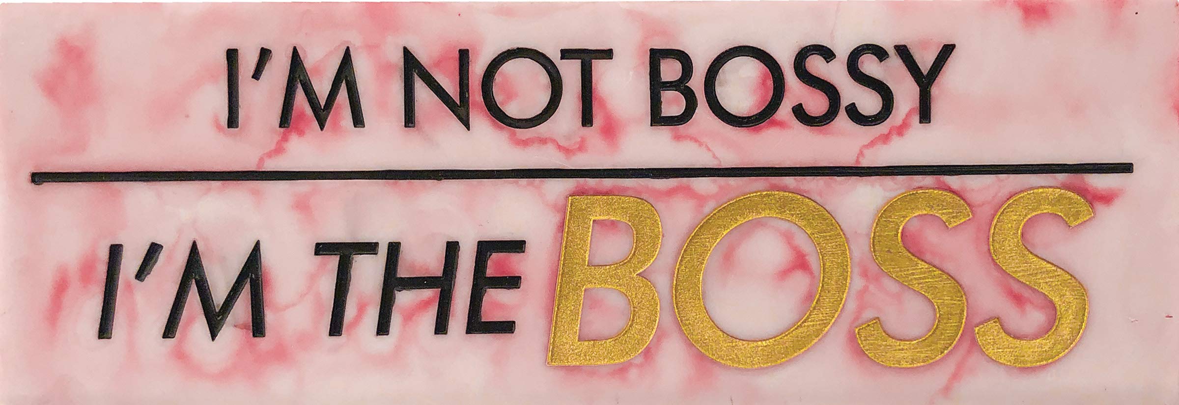 Empowering Desk Sign - 'I'm Not Bossy' Motivational Office Decor for Women | Perfect for Workstations, Home Offices & Inspirational Gifts