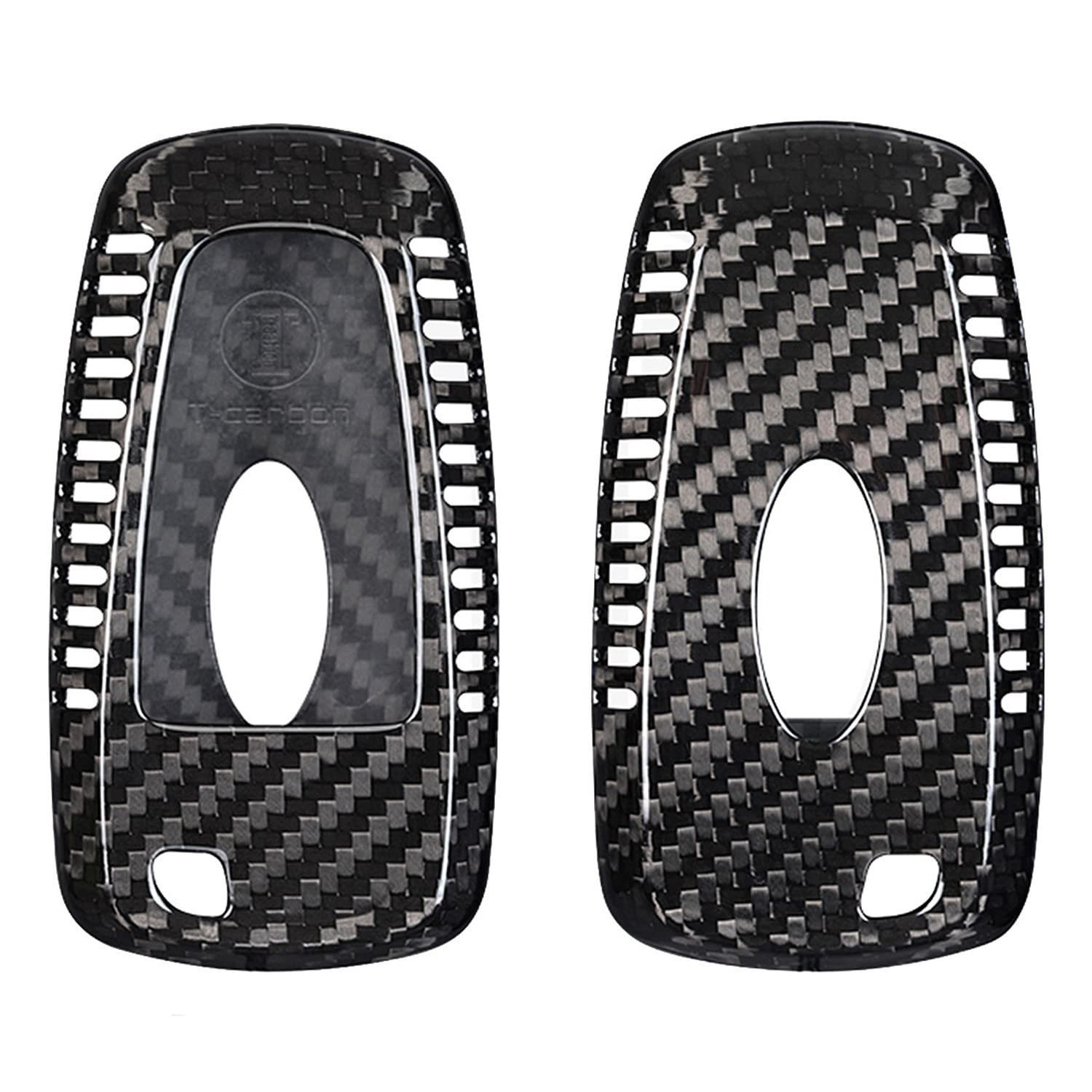 Premium Genuine Carbon Fiber Car Key Fob Cover for Ford Bronco/Edge/Escape/Expedition/Explorer/F150/F250/F450/Fusion/Maverick/Mondeo/Mustang/Ranger - Compatible with 3 & 4 Button Models - Sleek Black Design - Perfect for Daily Use, Car Enthusiasts & Gift Giving