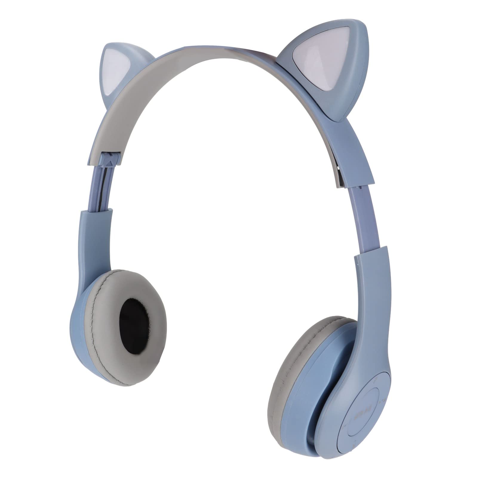 Wireless Cat Ear Headphones with LED Headband - Foldable Bluetooth Headset with Memory Card Holder for Phone - Perfect for Gaming, Music, and Cosplay