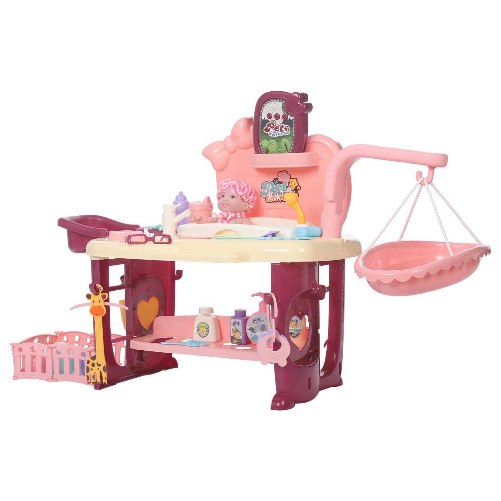 CWGMG 72PCS Kids Care Playset with Light & Music Dolls - Pink Educational Toy Set for Girls | Perfect for Pretend Play, Role Playing & Birthday Gifts