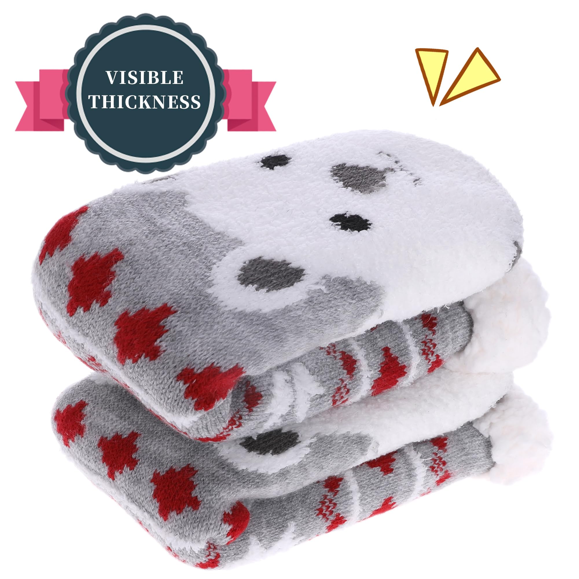SDBING Kids Fuzzy Slipper Socks for Boys & Girls - Soft Cozy Fluffy Grips Socks with Non-Slip Soles | Warm Winter House Slippers for Indoor Comfort, Christmas Gifts & Holiday Wear
