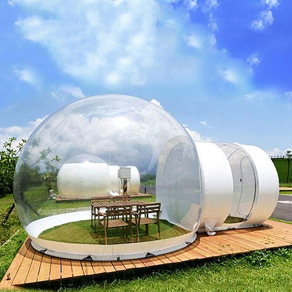 RanBB 3M Transparent Inflatable Bubble Tent - 110V Eco-Friendly Luxury Dome for Indoor/Outdoor Camping with Quiet Air Blower | Perfect for Backyard, Glamping, and Garden Relaxation