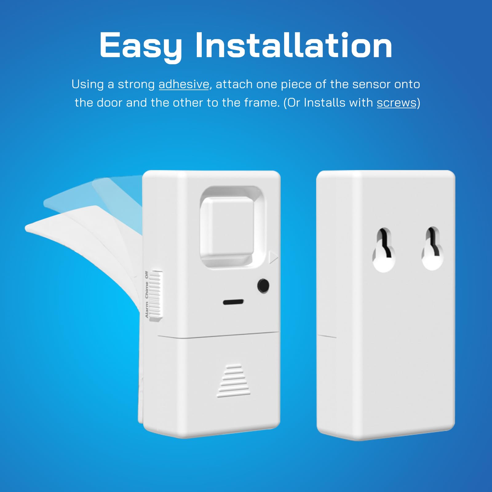 Rosmila Wireless Door & Window Alarm Sensor - 2 Pack Adjustable Volume with Burglar Alert & Entry Chime for Home Security, Child Safety & Apartment Protection | Easy DIY Installation for Bedrooms, Offices & Vacation Homes