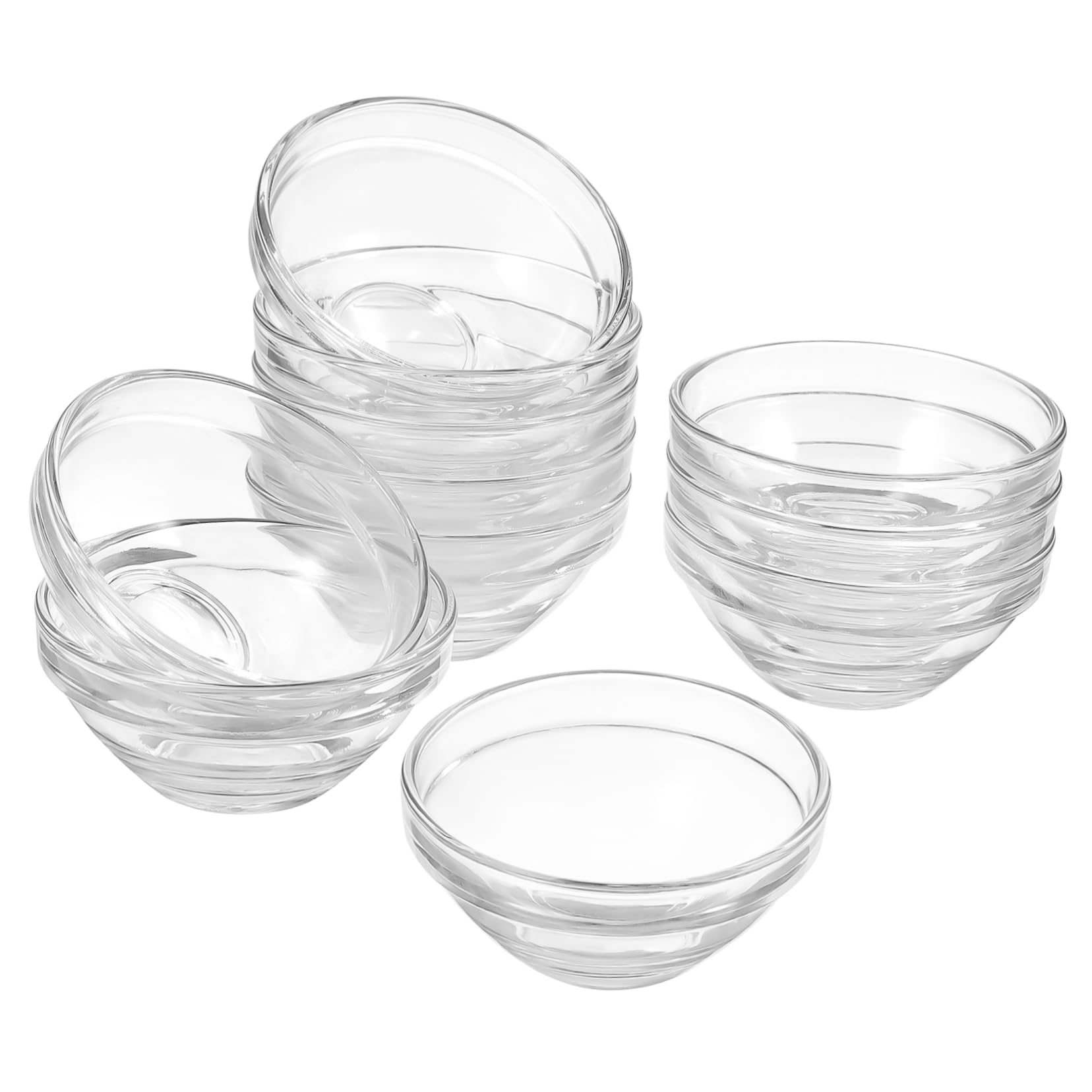 10-Piece Mask Bowl Pantry Storage Containers with Lids - Small Mixing Cups for Facial Cream, Noodle & Soup - Glass Food Storage Bowls for Kitchen, Bathroom & Salon Organization