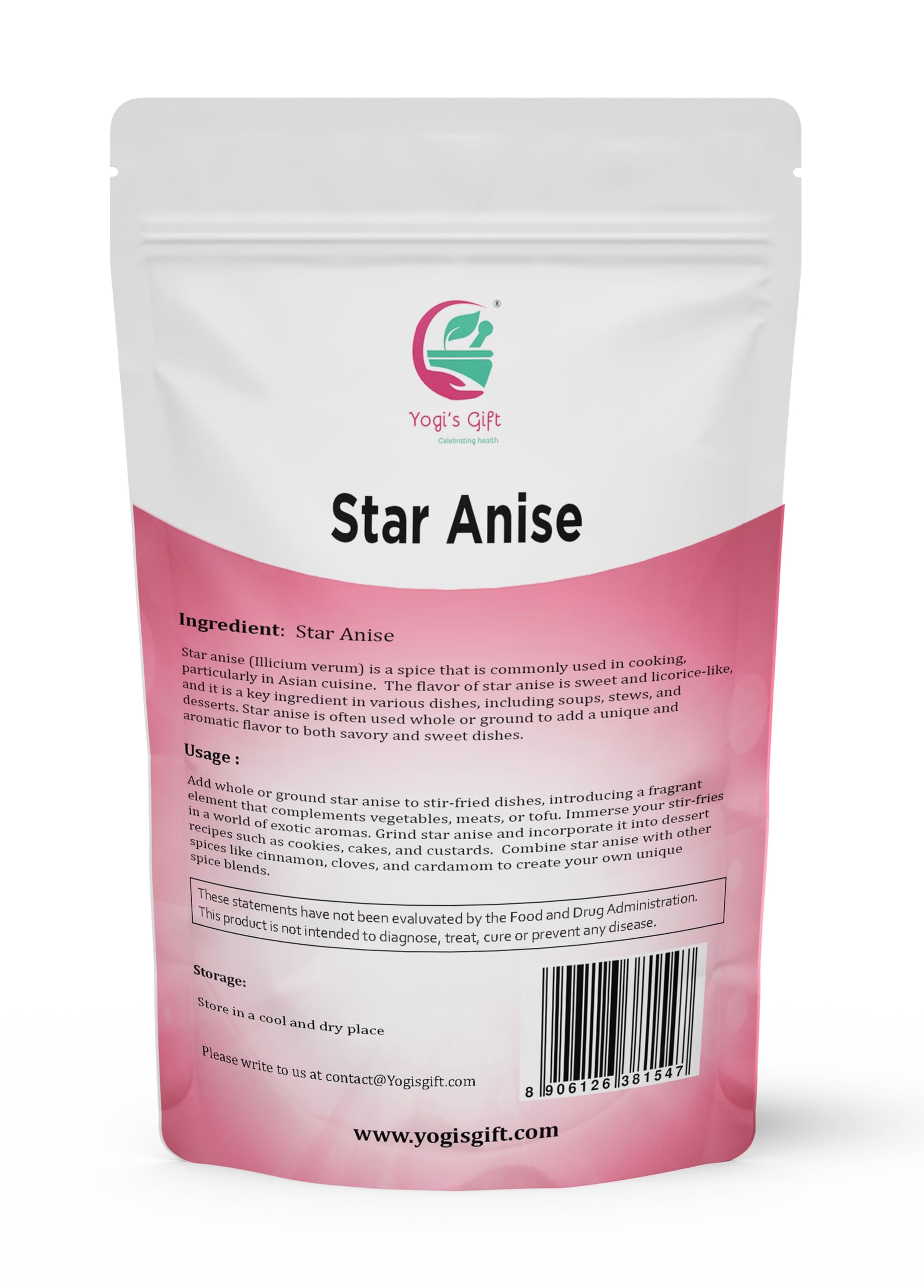 Premium Whole Star Anise 16 Oz - Organic Chinese Star Anise Pods for Cooking, Tea & Baking | Exotic Spice for Pho, Mulled Wine, Chai & Asian Cuisine | Gourmet Ingredient by Yogis Gift®