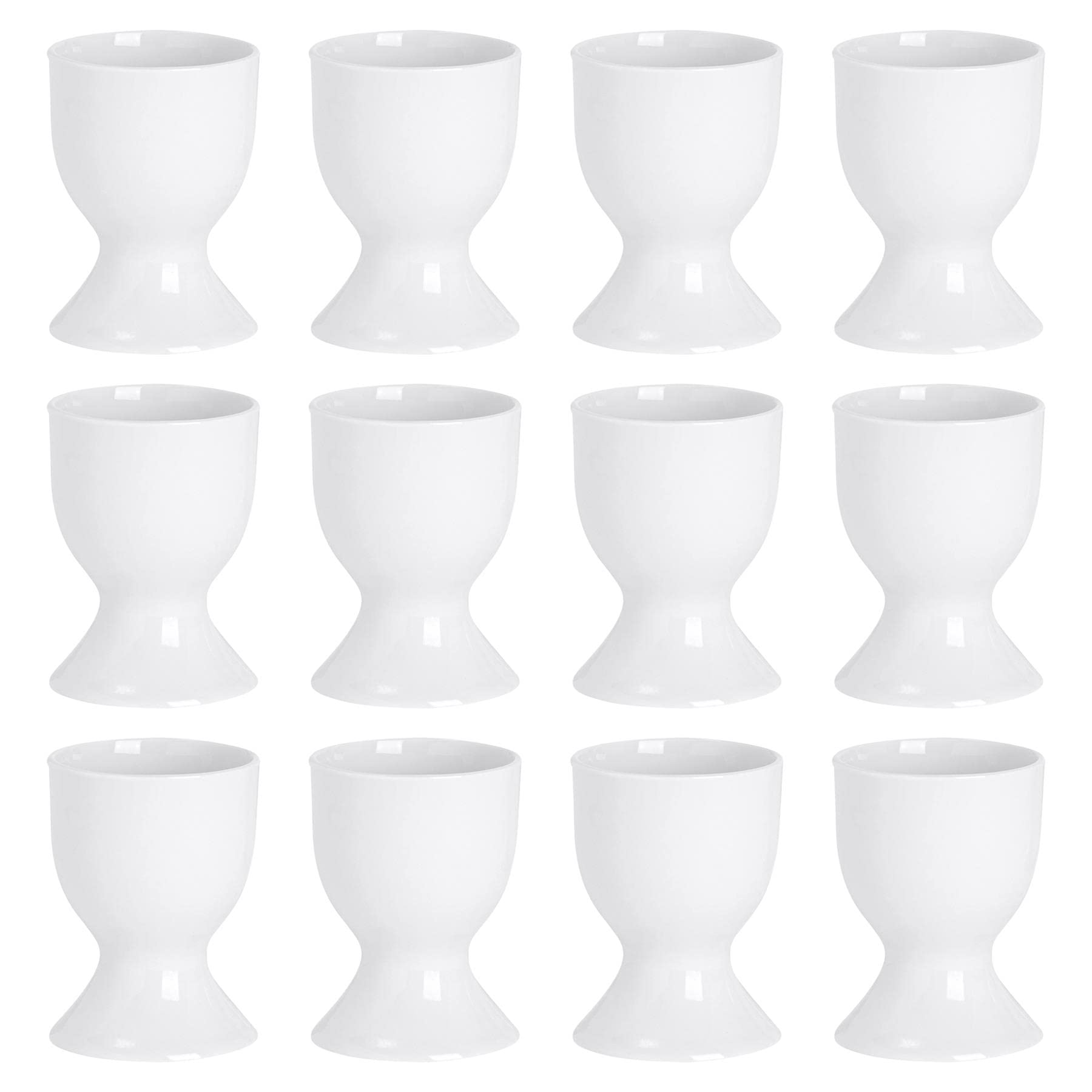 Argon Classic White Egg Cups - Set of 2, Modern Breakfast Tableware for Hard & Soft Boiled Eggs - Easy Clean Egg Holder Stand - Perfect for Breakfast, Brunch, Easter & Kitchen Decor