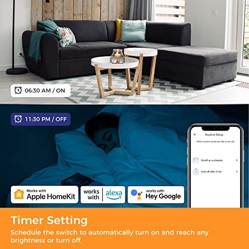 Refoss Smart Dimmer Switch 2 Pack - Single Pole WiFi Light Switch with Neutral Wire Required, Works with Apple HomeKit, Alexa & Google Assistant, FCC/ETL Certified for Home Automation - Perfect for Living Room, Bedroom & Smart Home Lighting Control