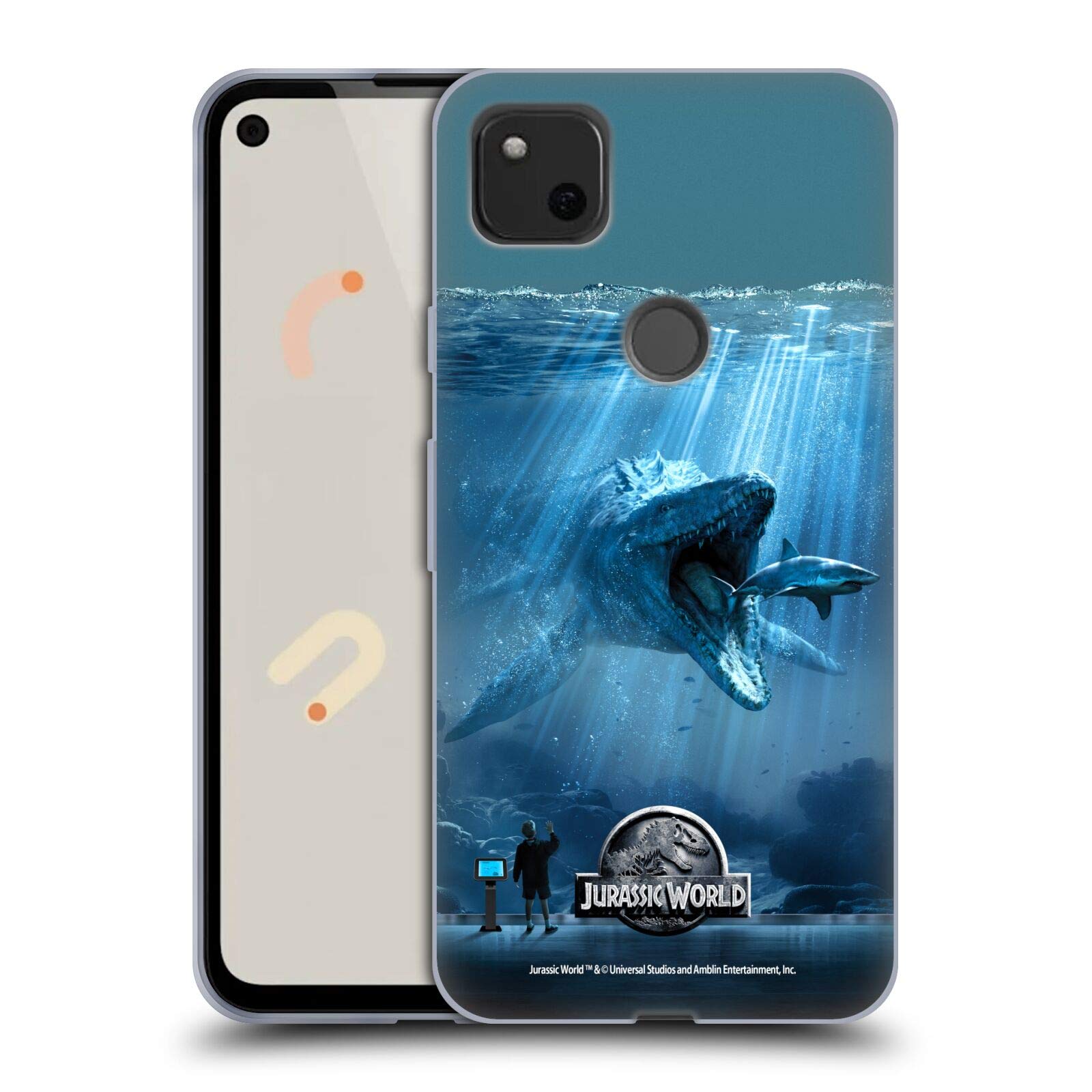 Jurassic World Mosasaurus Case for Google Pixel 4a - Durable Soft Gel Cover for Movie Fans