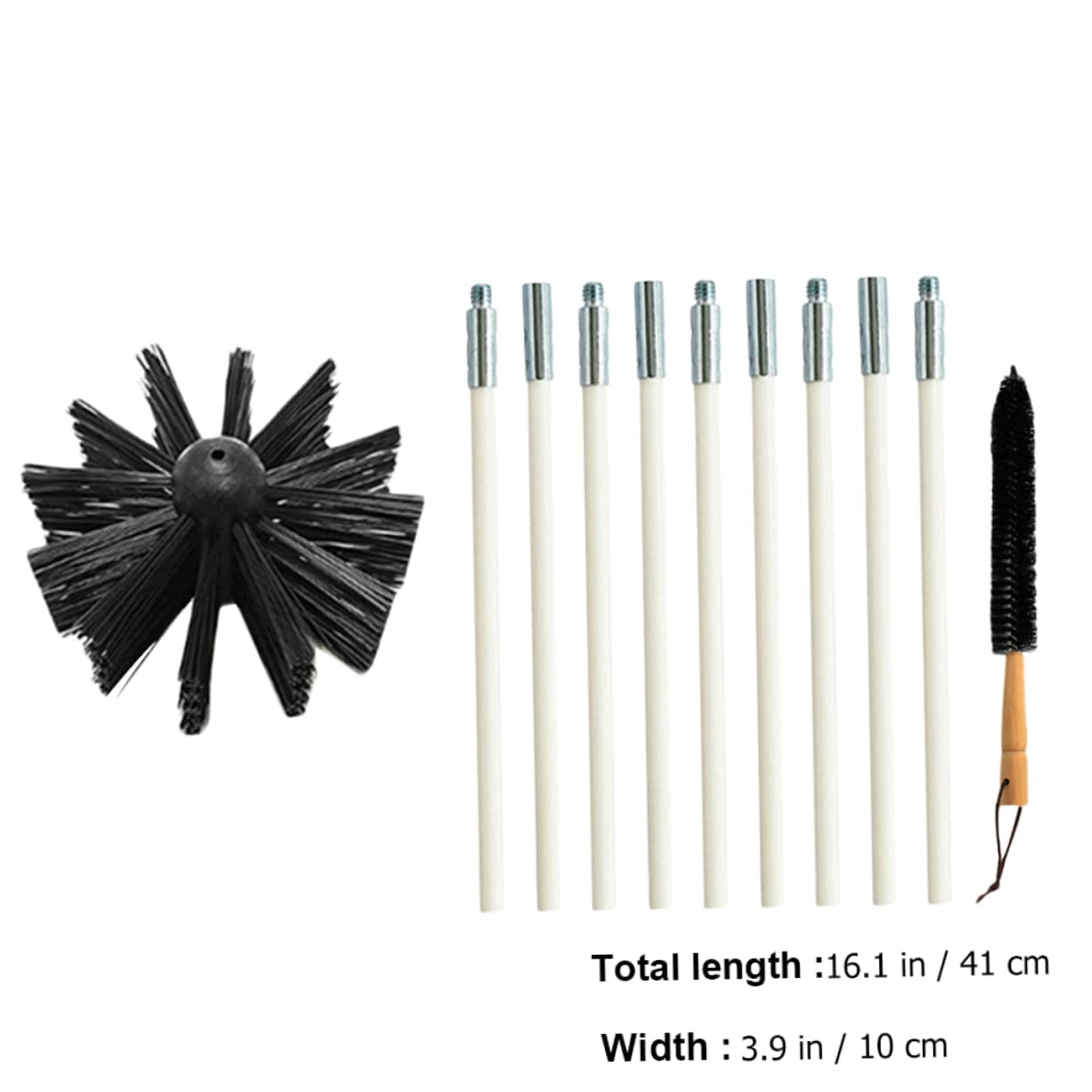 STOBAZA 3-Piece Chimney Brush Set - Heavy Duty Nylon Bristle Dryer Vent & Flue Cleaner for Wall Ovens, Fireplaces, and HVAC Ducts - Professional Lint Remover Tool for Home Maintenance