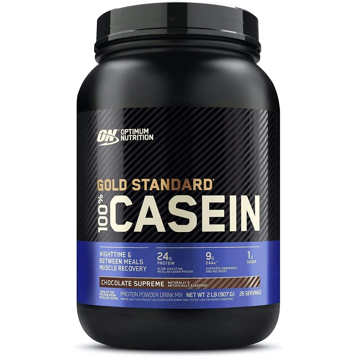 Optimum Nutrition Gold Standard 100% Casein Protein Powder - Slow Digesting Muscle Recovery Supplement for Nighttime Use & Post-Workout - Chocolate Flavor (2 lbs)