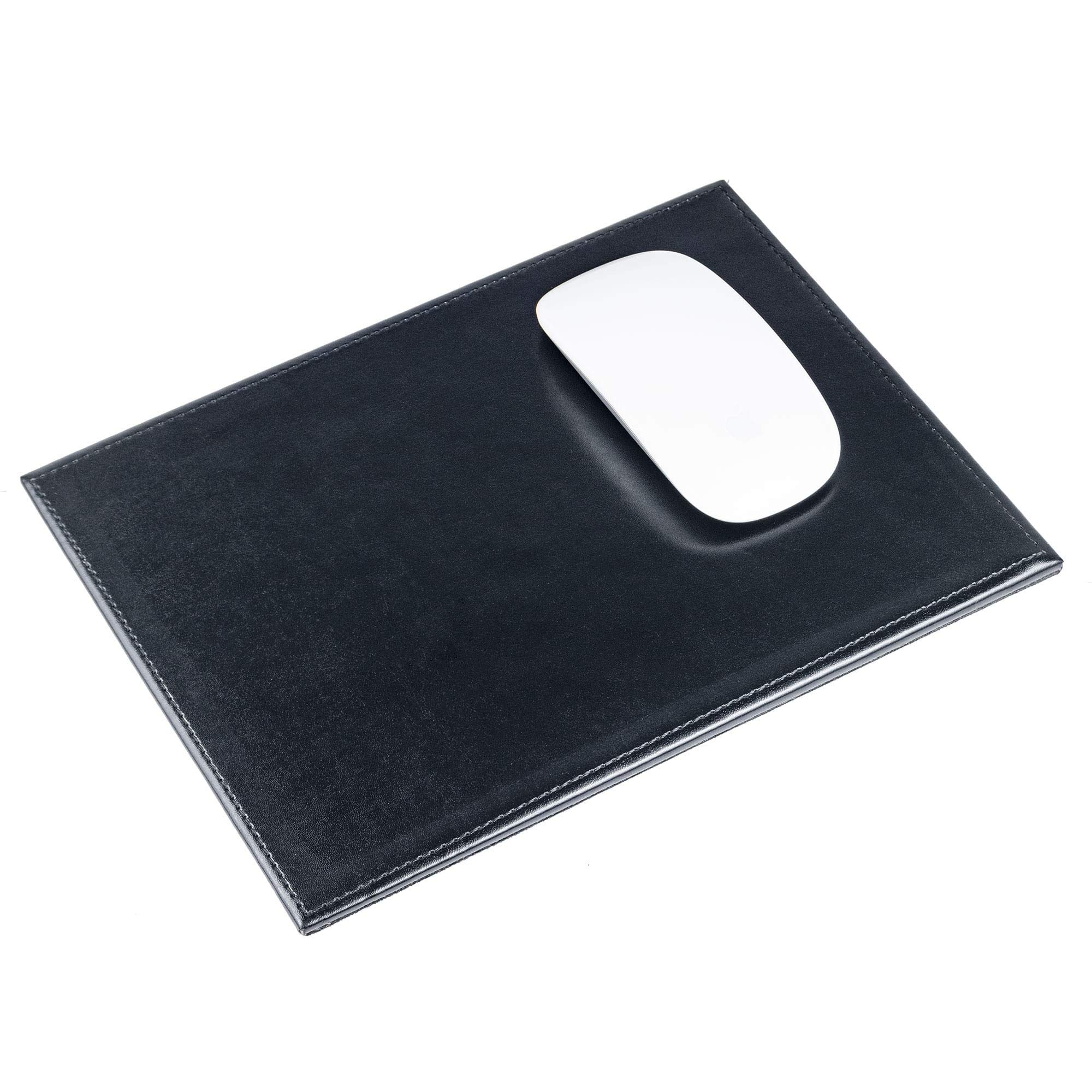 Premium Dacasso Black Bonded Leather Mouse Pad - Non-Slip, Smooth Surface for Gaming & Office Use - Perfect for Computers, Laptops & Workstations