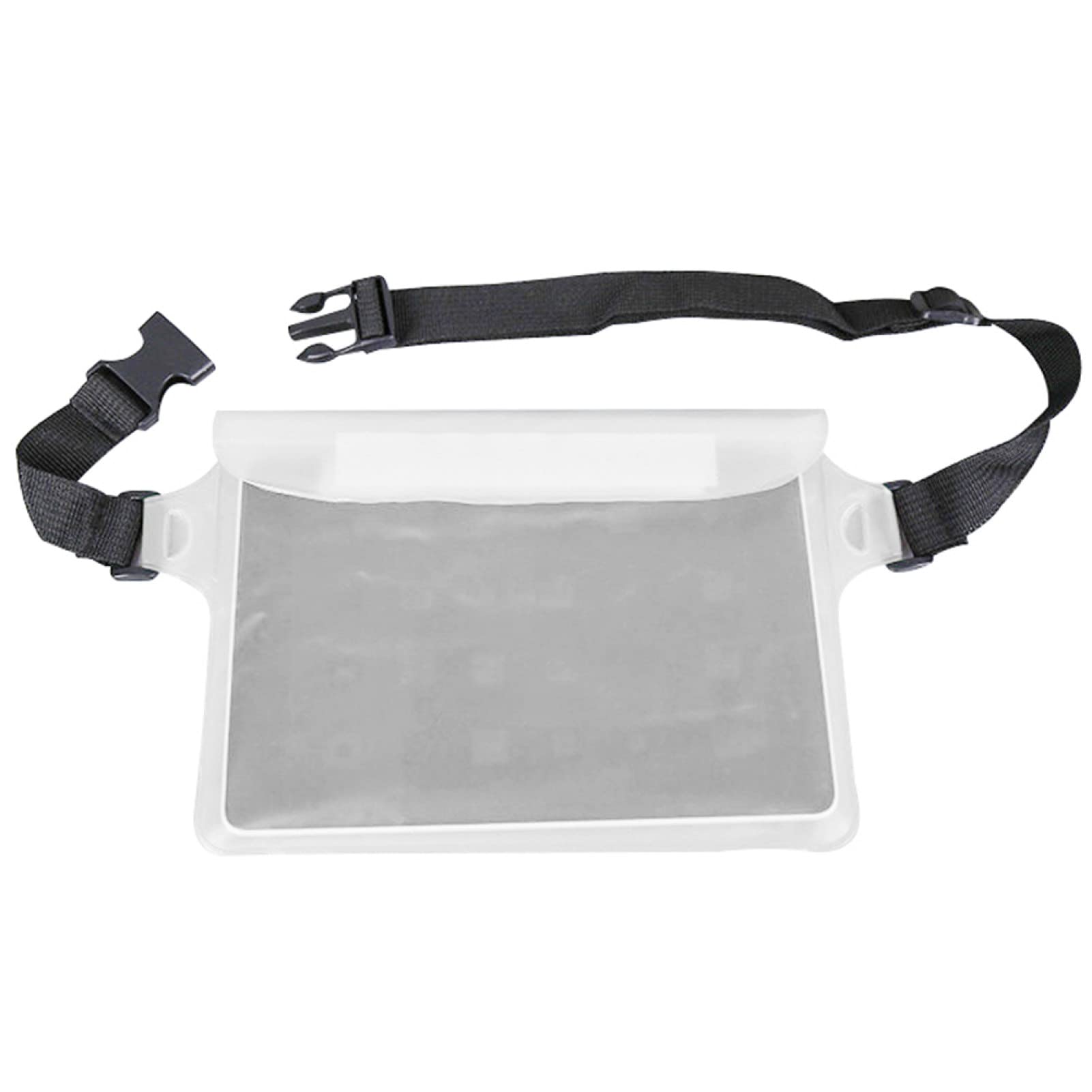 Waterproof PVC Fanny Pack for Swimming & Beach - Sport Waist Bag with Phone Pouch, Hands-Free Travel Bum Bag for Men & Women - Ideal for Running, Hiking, Travel & Water Sports (White)