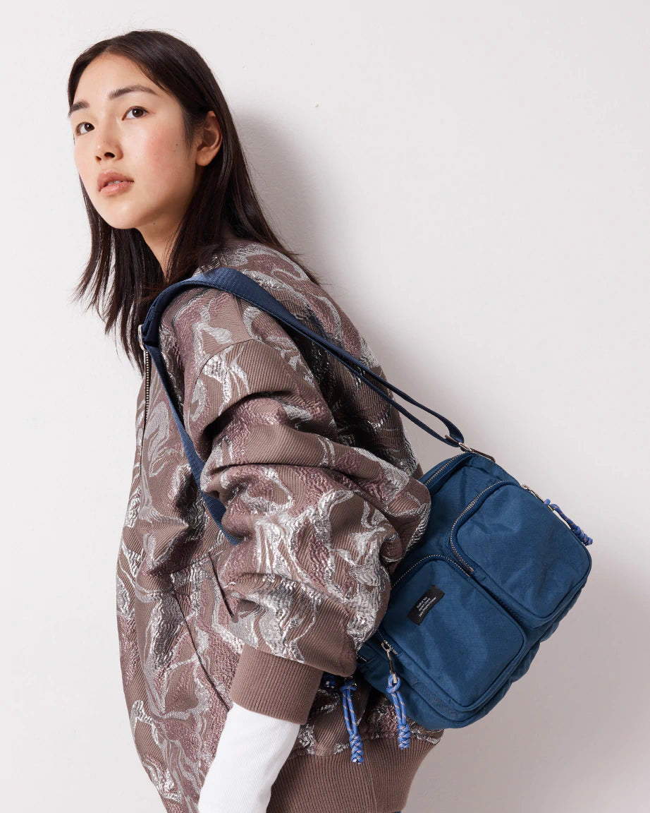 The Messenger Nylon Pocket Bag | Washed Petrol Waterproof Crossbody Bag for Men & Women | Perfect for Travel, Work & Everyday Use